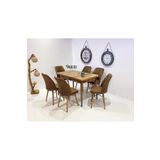 Kaktüs Avm 6 Kişilik Açılır Mdf Masa Sandalye Takımı Mutfak Masası Takımı Salon Masası