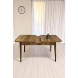 Kaktüs Avm Milas Serisi 80 x 132 Açılabilen Ceviz Desen MDF Mutfak Masası, Yemek Masası Metal Ayak