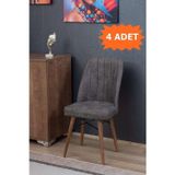 Kaktüs Avm Mutfak Sandalyesi | Yemek Odası Sandalyesi | Salon Sandalyesi | Cafe Sandalyesi - Antrasit - 4 Adet