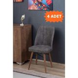 Kaktüs Avm Mutfak Yemek Odası Salon Cafe Sandalyesi - Antrasit - 4 Adet