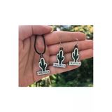 Kaktüs Bitki Kolye Küpe Renkli Unisex Metal Kolye Küpe Seti Pytkkkpe00109