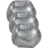 Kaktüs Saksı Dünyası El Yapımı Saksı Seti Premium Kalite 3 Adet Dekoratif Saksı Spiral Oval - Siyah - Gri