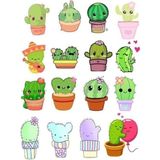 Kaktüs Sticker Telefon Laptop Notebook Tablet Defter Matara Stiker Etiket ST726
