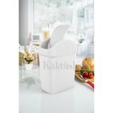 Kaktüs Tezgah Üstü Mini Çöp Kovası, Beyaz, Plastik, 2.5 LT, Döner Kapaklı, Mutfak ve Banyo için