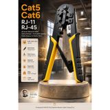 KaktüsKedi Cat5 Cat6 RJ-11 RJ-45 SGS Profesyonel RJ45 RJ11 RJ12 Ethernet Network Kablo Sıkma Pensesi - Konnektör Çakma, Kablo Soyucu ve Kesici Aleti 715291