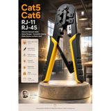 KaktüsKedi Cat5 Cat6 RJ-11 RJ-45 SGS Profesyonel RJ45 RJ11 RJ12 Ethernet Network Kablo Sıkma Pensesi - Konnektör Çakma, Kablo Soyucu ve Kesici Aleti 715291