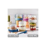 KaktüsKedi Dev Boy 4'lü Set Meyveli Yoğurt Kabı - Yemek Saklama Ve Müsli Kabı, 7480000716957