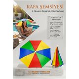 KaktüsKedi Kafa Şemsiyesi - Güneş ve Yağmur İçin Katlanabilir Eğlenceli Şapka Şemsiye 716265