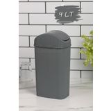 KaktüsKedi Slim 4 Lt Çöp Kutusu,mutfak,banyo,tuvalet,masaüstü,ofis Çöp Kovası Gri