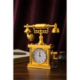 KaktüsKedi Vintage Telefon Model Nostaljik Dekoratif Masa Saati Gold Çalar Saat Altın, 7480000717325