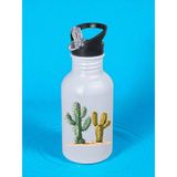 Kaktüsler Baskılı Matara Suluk 600 ml - Kız Çocuk Suluk, Kız Sulukları