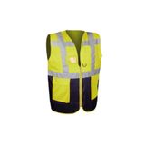 kalant Fosforlu Ikaz Yeleği Mühendis Tipi Çift Renk - Sarı Lacivert (XL)extra Large