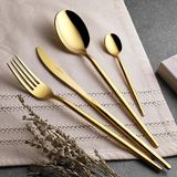 Kalben Amore Titanyum Parlak Gold 24 Parça Çatal Kaşık Bıçak Takımı