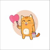 Kalbi Boyayan Kedi Sticker