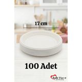 Kalbi Ticaret 17 cm Beyaz Plastik Servis Tabağı 100'lü Tek Kullanımlık Pratik Tabak