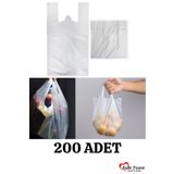Kalbi Ticaret Beyaz Poşet 200 Adetli 1. Kalite Orta Boy Orijinal Hışır Atlet Poşet Market Manav Poşeti Çöp Poşeti