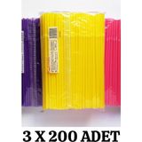 Kalbi Ticaret İnce Pipet Körüklü Renkli 600'LÜ Pipet