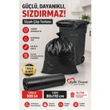 Kalbi Ticaret Kalın Çöp Torbası 10'lu Boy 300 gr X 1 Rulo Siyah Çöp Poşeti 80x110 Cm Jumbo Endüstriyel Çöp Torbası