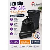 Kalbi Ticaret Kalın Çöp Torbası 10'lu Boy 400 gr X 1 Rulo Siyah Çöp Poşeti 80x110 Cm Jumbo Endüstriyel Çöp Torbası
