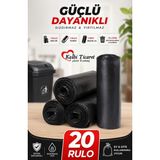 Kalbi Ticaret Kalın Çöp Torbası 300 gr x 20 Rulo Siyah Çöp Poşeti 80X110 cm Jumbo Endüstriyel Çöp Torbası