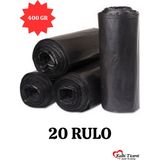 Kalbi Ticaret Kalın Çöp Torbası 400 gr x 20 Rulo Siyah Çöp Poşeti 80x110 cm Jumbo Çöp Torbası