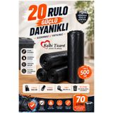 Kalbi Ticaret Kalın Çöp Torbası 500 gr X 20 Rulo Siyah Çöp Poşeti 80x110 Cm Jumbo Endüstriyel Çöp Torbası