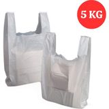 Kalbi Ticaret Kalın Kırık Beyaz Poşet Orta Boy 5 kg Hışır Atlet Poşet Market Manav Poşeti
