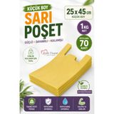 Kalbi Ticaret Kalın Sarı Poşet Küçük Boy 25X45 cm 1 kg Market Manav Poşeti Hışır Atlet Poşet Çöp Poşeti