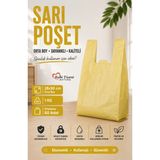 Kalbi Ticaret Kalın Sarı Poşet Orta Boy 28X50 cm 1 kg Çöp Poşeti Market Manav Poşeti Hışır Atlet Poşet