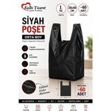 Kalbi Ticaret Kalın Siyah Poşet Orta Boy 1 kg Hışır Atlet Poşet Market Manav Poşeti Çöp Po� - Çok Renkli - Genel