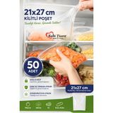 Kalbi Ticaret Kilitli Torba 21X27 cm 50'li Kilitli Naylon Poşet Şeffaf Torba