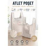 Kalbi Ticaret Kırık Beyaz Kalın Poşet Büyük Boy 1 kg Atlet Poşet Market Manav Poşeti