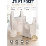 Kalbi Ticaret Kırık Beyaz Poşet Kalın Atlet Poşet Büyük Boy 1 KG