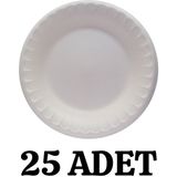 Kalbi Ticaret Köpük Tabak 25'li Kullan At Tabak 17 cm Yuvarlak Köpük Tabak