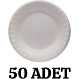 Kalbi Ticaret Köpük Tabak 50'li Yuvarlak Köpük Tabak 17 cm Kullan At Tabak