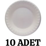 Kalbi Ticaret Köpük Tabak Kullan At 10'lu Tabak Yuvarlak 17 cm Köpük Tabak