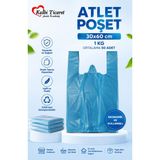 Kalbi Ticaret Mavi Atlet Poşet Büyük Boy 1 kg 30x60 cm Plastik Malzeme Dayanıklı Çok Amaçlı Kullanım