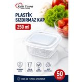Kalbi Ticaret Plastik Saklama Kabı Kapaklı Plastik Sızdırmaz Kap Şeffaf Kullan At Kase 250 gr 50 Adet
