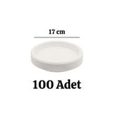 Kalbi Ticaret Plastik Tabak Kullan At Tabak 100'lü 17 Cm Beyaz Plastik Tabak
