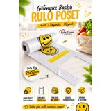 Kalbi Ticaret Rulo Poşet Orta Boy Gülenyüz Baskılı Poşet Hışır Atlet Poşet Market Manav Poşeti