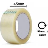 Kalbi Ticaret Şeffaf Koli Bandı 45 mm x 100 Metre 1 Adet Güçlü Yapışkanlı Ambalajlama
