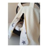 kalbimbaby Örgü desen ve poplin kumaş çift yönlü TEK puset örtüsü