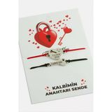 Kalbimin Anahtarı Sende Çift Bileklik I Love You Yazılı Kalp & Anahtar Model Sevgili Bilekliği