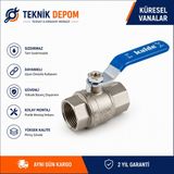 Kalde 1 1/4 İnç Pirinç Küresel Vana Tam Geçişli İçme Suyu Vanası PN25 - 50