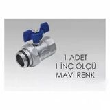 Kalde 1'' Kelebek Kollu Küresel Vana 1 İnç 1 Adet Mavi