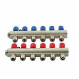 Kalde 1" Kendinden Vanalı Kollektör 8 Ağızlı Set (Kırmızı - Mavi)