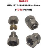 Kalde (10'lu Paket) Ø16X1/2" Iç Dişli Mini Pex Rekor - Mobil Sistem Boru Bağlantı Rekoru