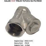 Kalde 11/4" Sarı / Krom Pislik Tutucu Su Filtresi DN32 - Threaded Strainer - DN32 (11/4")