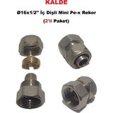 Kalde (2'li Paket) Ø16X1/2" Iç Dişli Mini Pex Rekor - Mobil Sistem Boru Bağlantı Rekoru