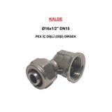 Kalde (5'Li Paket) Ø16x1/2" Pex İç Dişli (Dişi) Dirsek (Mobil Sistem Boru Bağlantı Parçası)